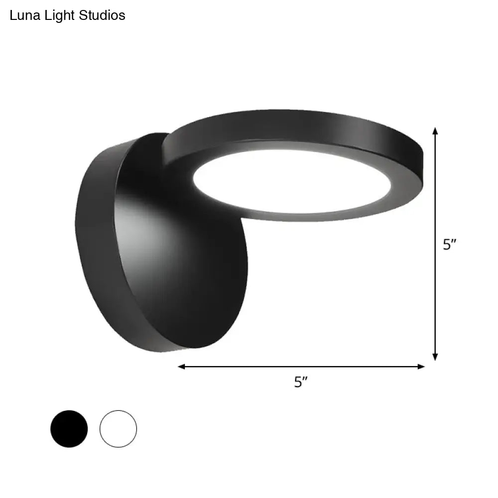 DecorBites™ Acrylic Rotating Lens Wall Light: Simplicity in White/Black with Warm/White LED Glow