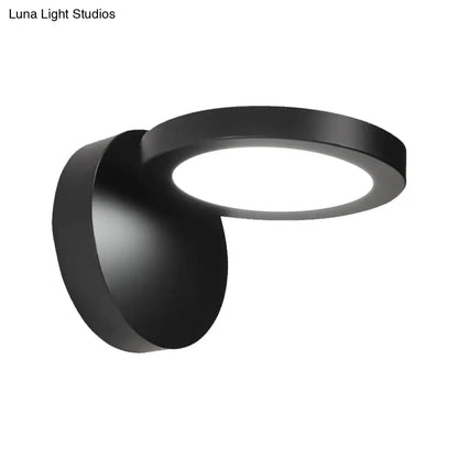 DecorBites™ Acrylic Rotating Lens Wall Light: Simplicity in White/Black with Warm/White LED Glow
