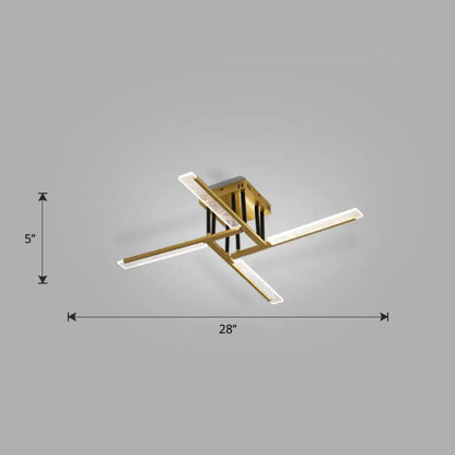 DecorBites™ DecorBites™ Acrylic Sticks LED Ceiling Light Fixture - Nordic Gold Semi Flush Mount for Bedroom