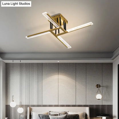 DecorBites™ DecorBites™ Acrylic Sticks LED Ceiling Light Fixture - Nordic Gold Semi Flush Mount for Bedroom