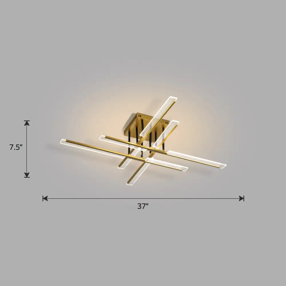 DecorBites™ DecorBites™ Acrylic Sticks LED Ceiling Light Fixture - Nordic Gold Semi Flush Mount for Bedroom