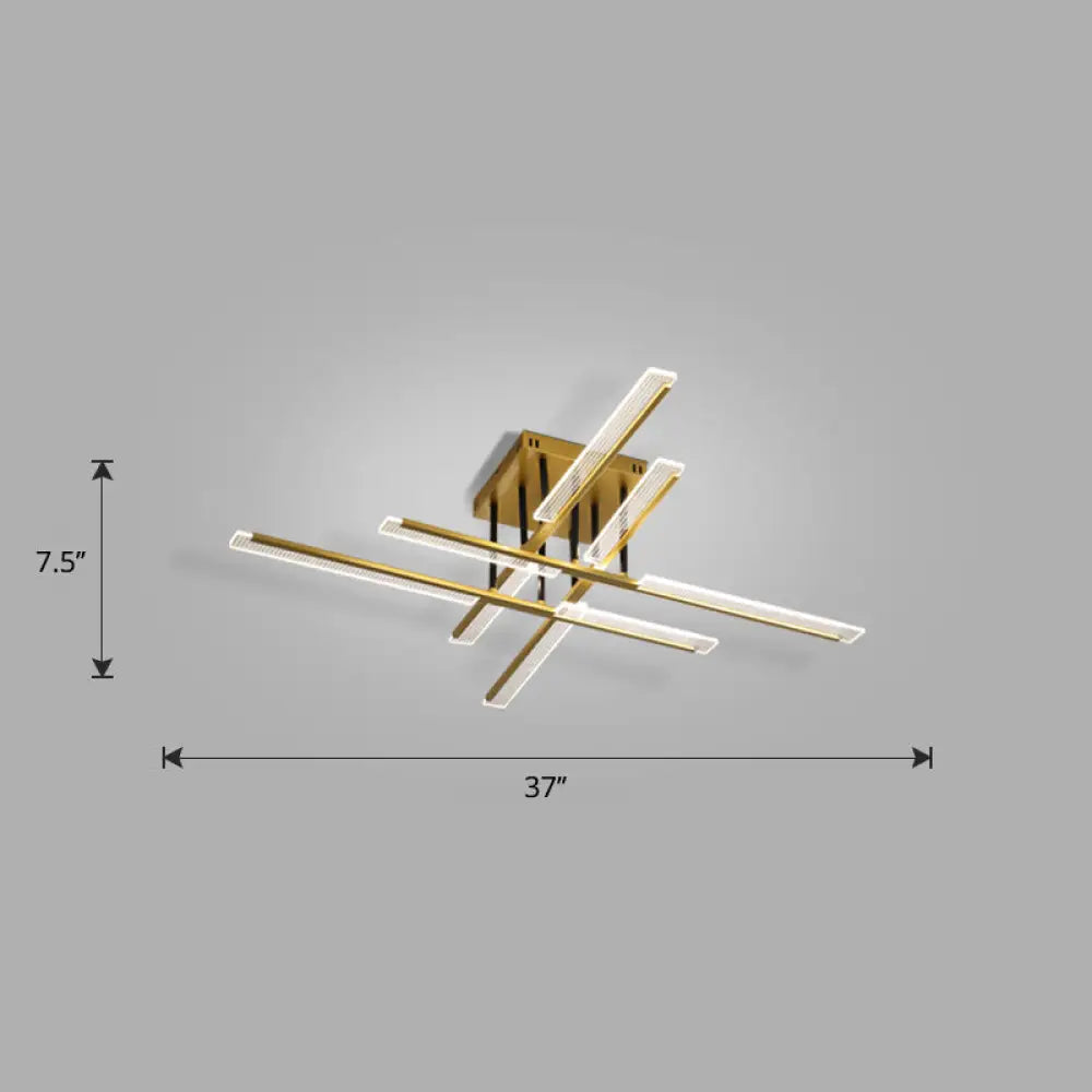 DecorBites™ DecorBites™ Acrylic Sticks LED Ceiling Light Fixture - Nordic Gold Semi Flush Mount for Bedroom