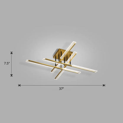 DecorBites™ DecorBites™ Acrylic Sticks LED Ceiling Light Fixture - Nordic Gold Semi Flush Mount for Bedroom