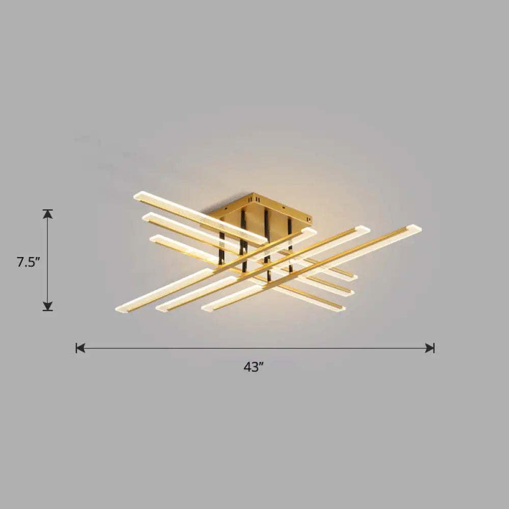 DecorBites™ DecorBites™ Acrylic Sticks LED Ceiling Light Fixture - Nordic Gold Semi Flush Mount for Bedroom