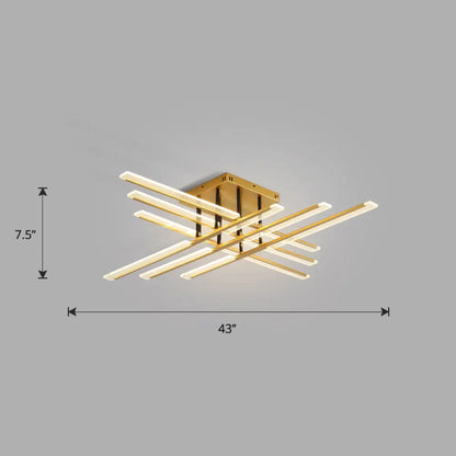 DecorBites™ DecorBites™ Acrylic Sticks LED Ceiling Light Fixture - Nordic Gold Semi Flush Mount for Bedroom