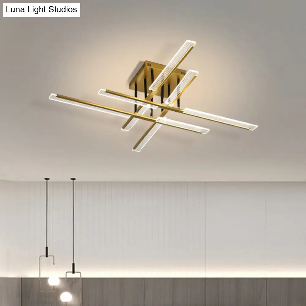 DecorBites™ DecorBites™ Acrylic Sticks LED Ceiling Light Fixture - Nordic Gold Semi Flush Mount for Bedroom