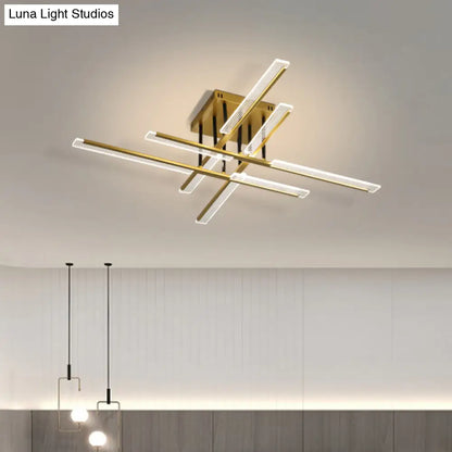 DecorBites™ DecorBites™ Acrylic Sticks LED Ceiling Light Fixture - Nordic Gold Semi Flush Mount for Bedroom