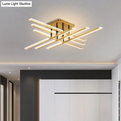 DecorBites™ DecorBites™ Acrylic Sticks LED Ceiling Light Fixture - Nordic Gold Semi Flush Mount for Bedroom