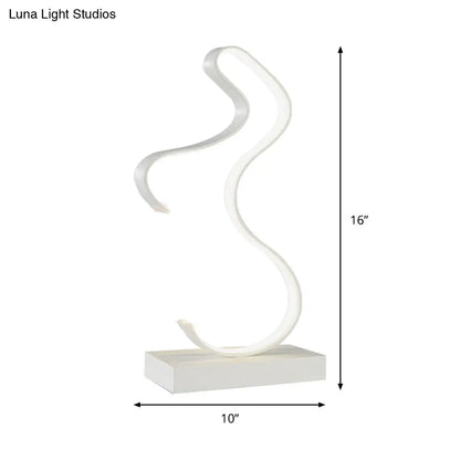 Lámpara de escritorio LED acrílica para tareas - Diseño minimalista curvilíneo | Luz blanca/cálida - Perfecta para el dormitorio