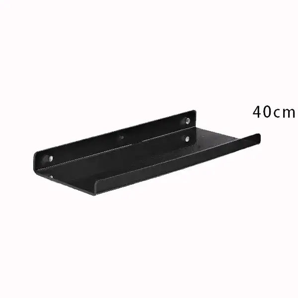 Black metal wall shelf 40cm long ideal as a home decor acrylic wall shelf organizer for modern spaces