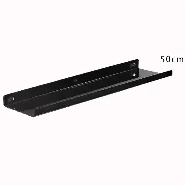 Black metal wall shelf 50cm long for home decor by DecorBites acrylic wall shelf organizer