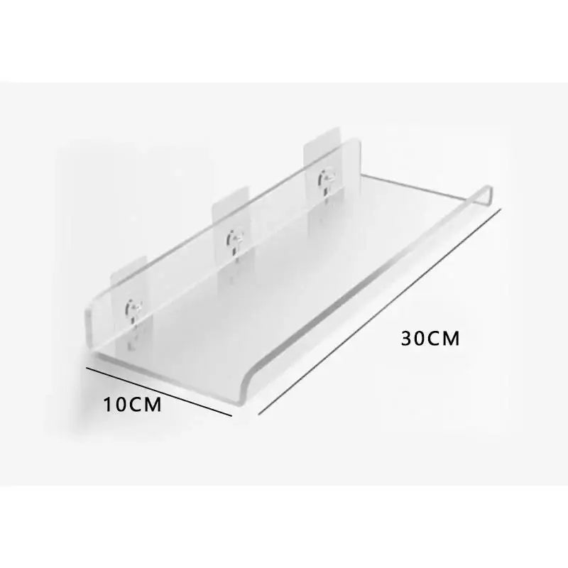 DecorBites™ clear acrylic wall shelf organizer 30cm by 10cm for stylish home decor and practical wall storage