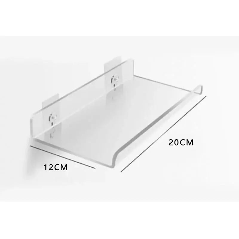 Clear acrylic wall shelf organizer by decorbites for home decor measuring 20cm by 12cm wall mounted display shelf