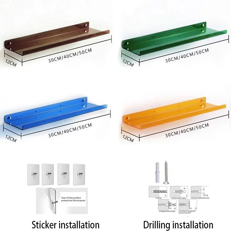 Acrylic Wall Shelf Organizer for Home Decor