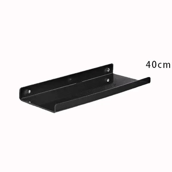 Acrylic Wall Shelf Organizer for Home Decor - black 40X12cm / Drilling Install
