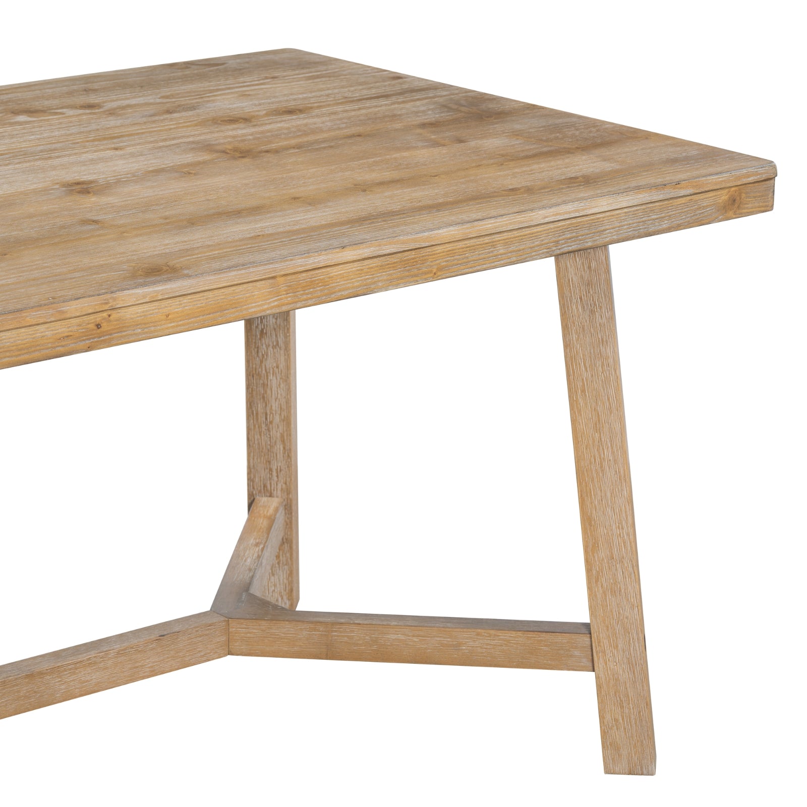 Conjunto de comedor TREXM de 6 piezas en estilo retro farmhouse, mesa rectangular y 4 sillas tapizadas con ratán