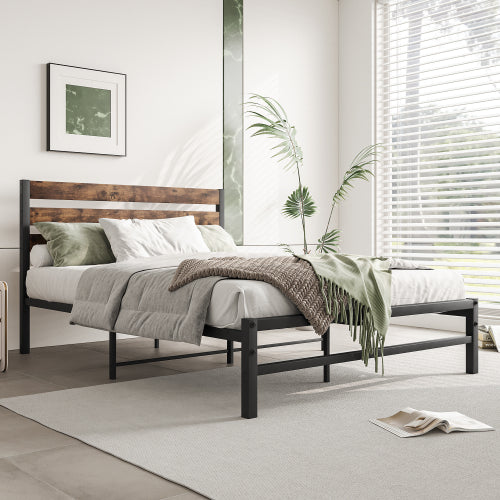 Rustic Wood Platform Bed