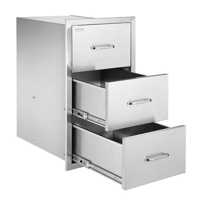 Outdoor Kitchen Drawers Triple BBQ Access Drawers Island 16.5x29x20.5 In