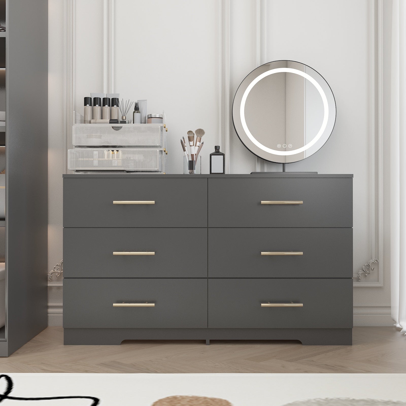 Black 6 Drawer Chest
