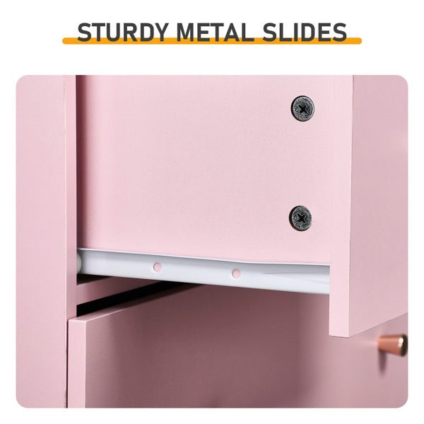 Pink Melamine Drawer Cabinet