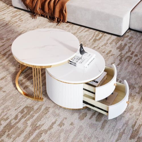 White Round Nesting Tables