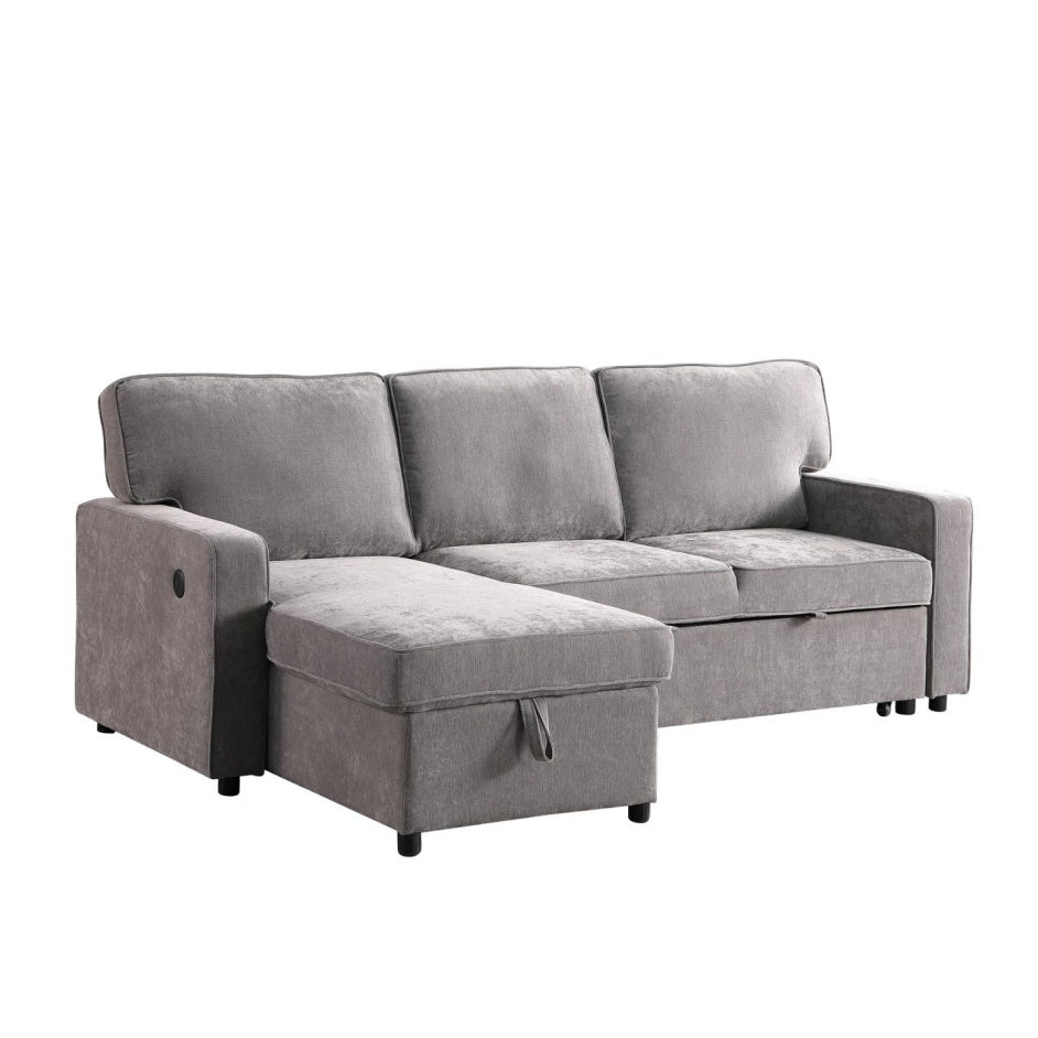 Grey Chenille Sleeper Sofa