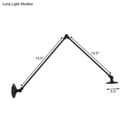 Aplique de pared ajustable de 2 brazos con lámpara de escritorio para estudio en color negro, varias opciones de longitud