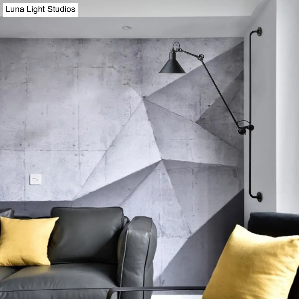 مصباح قراءة DecorBites™ المعدني القابل للتعديل على الحائط بتصميم علوي مع رأس مظلل