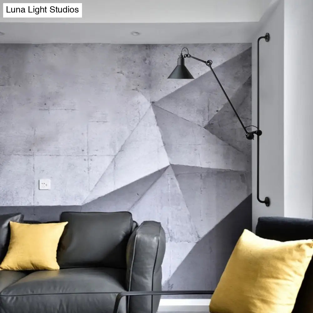 مصباح قراءة DecorBites™ المعدني القابل للتعديل على الحائط بتصميم علوي مع رأس مظلل