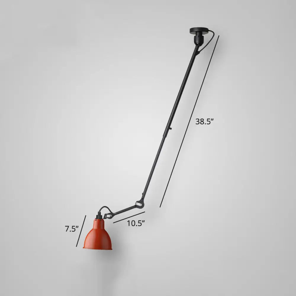 مصباح قراءة DecorBites™ المعدني القابل للتعديل على الحائط بتصميم علوي مع رأس مظلل