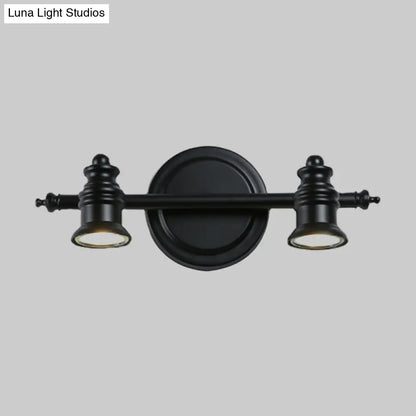 وحدة إضاءة حائط سوداء قابلة للتعديل من DecorBites™ مزودة بذراعين وتصميم Simplicity ثنائي الرأس - مثالية لإضاءة طاولات الحمام