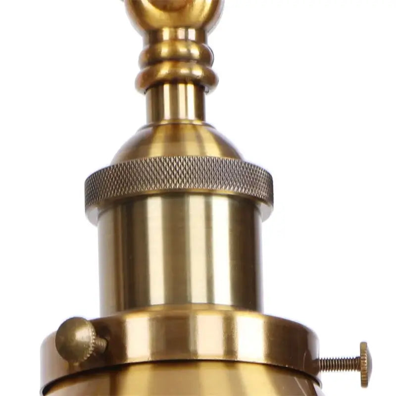 Adjustable brass gold long arm wall sconce with vintage brass-finished socket and textured knurled ring decorbites gold long
