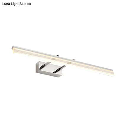 Aplique lineal ajustable de cristal cromado para tocador de baño - 40,6 cm/60 cm/80 cm de ancho - Luz cálida/blanca