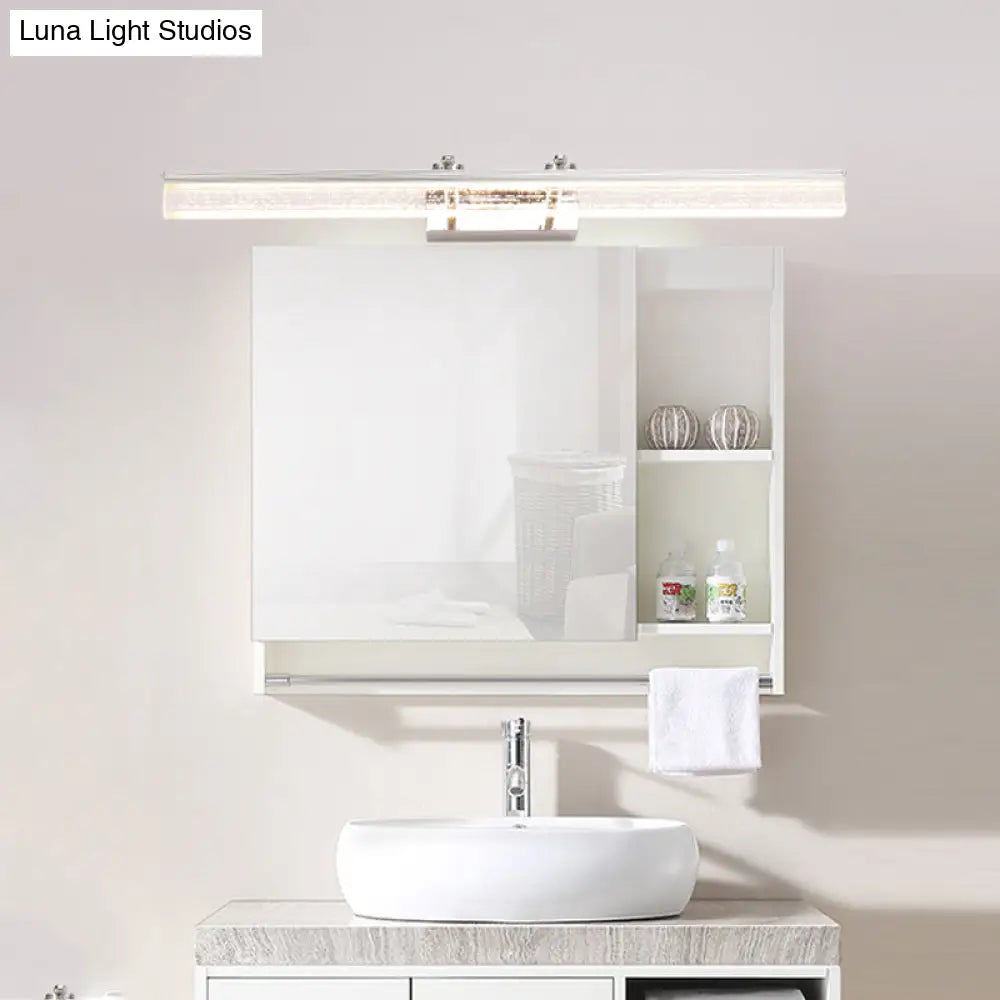 Aplique lineal ajustable de cristal cromado para tocador de baño - 40,6 cm/60 cm/80 cm de ancho - Luz cálida/blanca