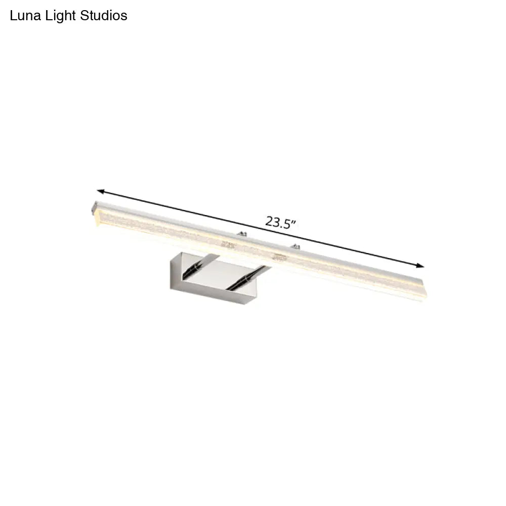 Aplique lineal ajustable de cristal cromado para tocador de baño - 40,6 cm/60 cm/80 cm de ancho - Luz cálida/blanca