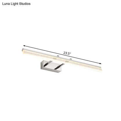 Aplique lineal ajustable de cristal cromado para tocador de baño - 40,6 cm/60 cm/80 cm de ancho - Luz cálida/blanca