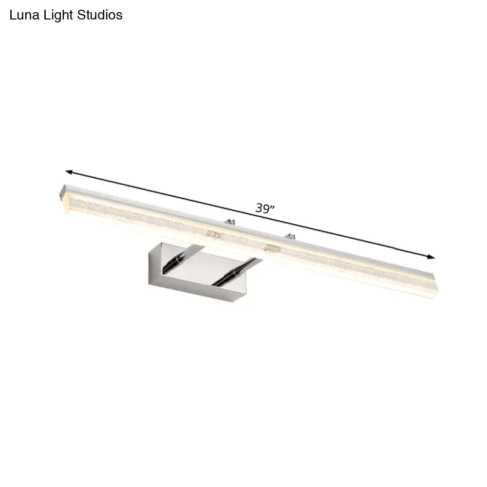 DecorBites™ DecorBites™ Adjustable Chrome Crystal Linear Wall Light for Bathroom Vanity - 16"/23.5"/31.5" Wide - Warm/White Light