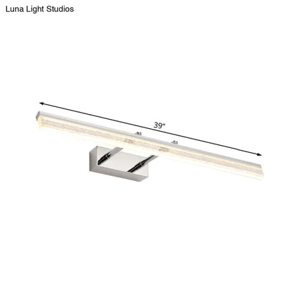 Aplique lineal ajustable de cristal cromado para tocador de baño - 40,6 cm/60 cm/80 cm de ancho - Luz cálida/blanca