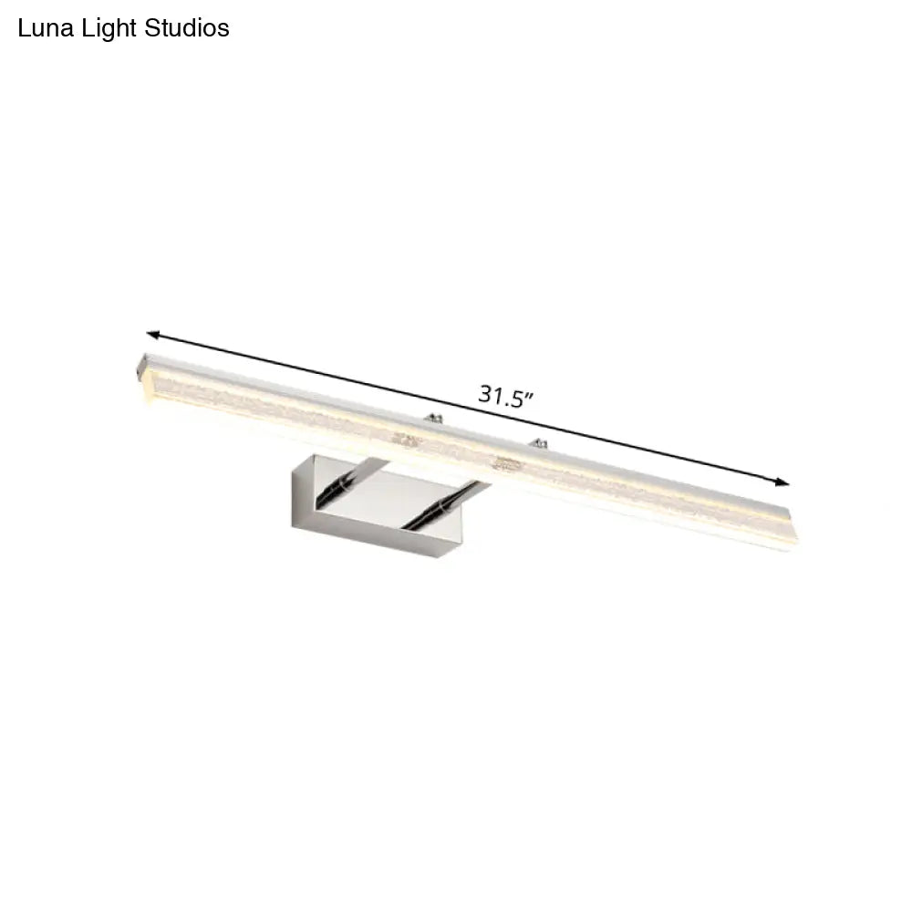 Aplique lineal ajustable de cristal cromado para tocador de baño - 40,6 cm/60 cm/80 cm de ancho - Luz cálida/blanca