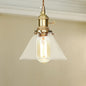 Adjustable Clear Glass Cone Pendant Light for Kitchen - Single Hanging Fixture