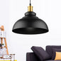 Adjustable Cord Black/White Retro Metal Dome Shade Ceiling Pendant - 1 Bulb Hanging Fixture in 12"/14"/16" W