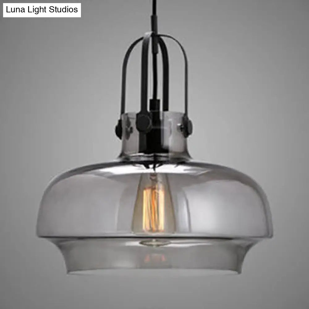 Adjustable Cord Pendant Lamp - Modern Grey/White/Clear Glass - 7"/9.5"/13" Wide