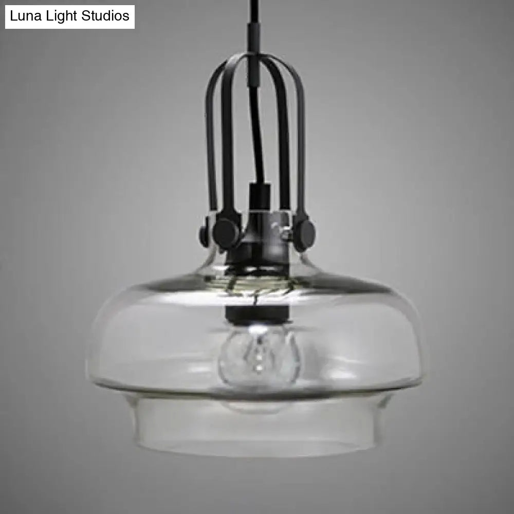 Adjustable Cord Pendant Lamp - Modern Grey/White/Clear Glass - 7"/9.5"/13" Wide