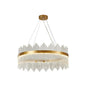 Adjustable Glass Crystal Drum Chandelier Pendant Light for Modern Living Rooms