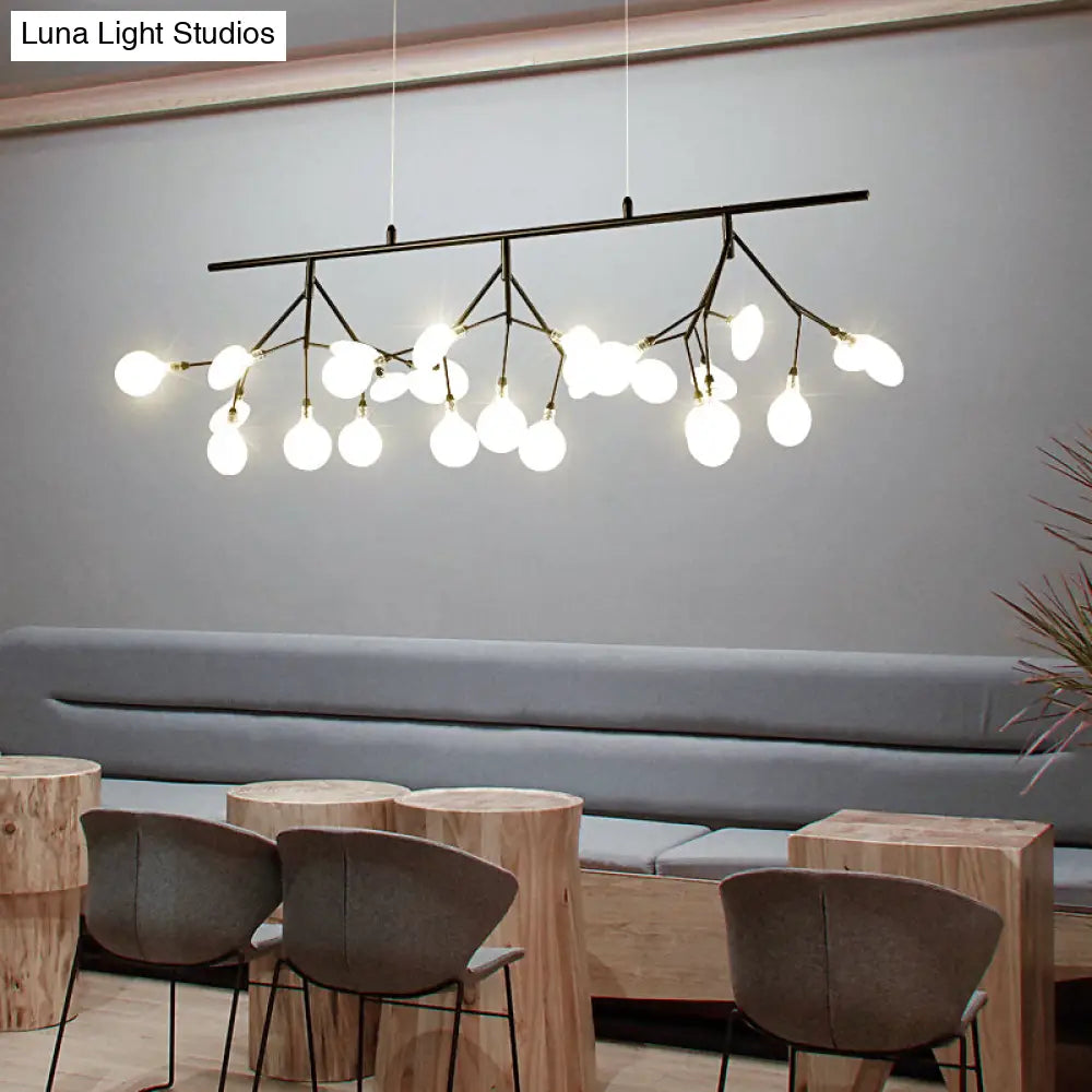 ديكوربايتس™ - إضاءة جزيرة سلكية قابلة للتعديل - قلادة معدنية معاصرة على شكل يراعة مع 27 مصباحًا لغرفة النوم