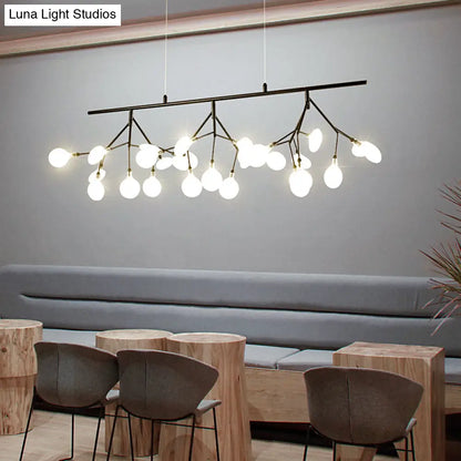 ديكوربايتس™ - إضاءة جزيرة سلكية قابلة للتعديل - قلادة معدنية معاصرة على شكل يراعة مع 27 مصباحًا لغرفة النوم