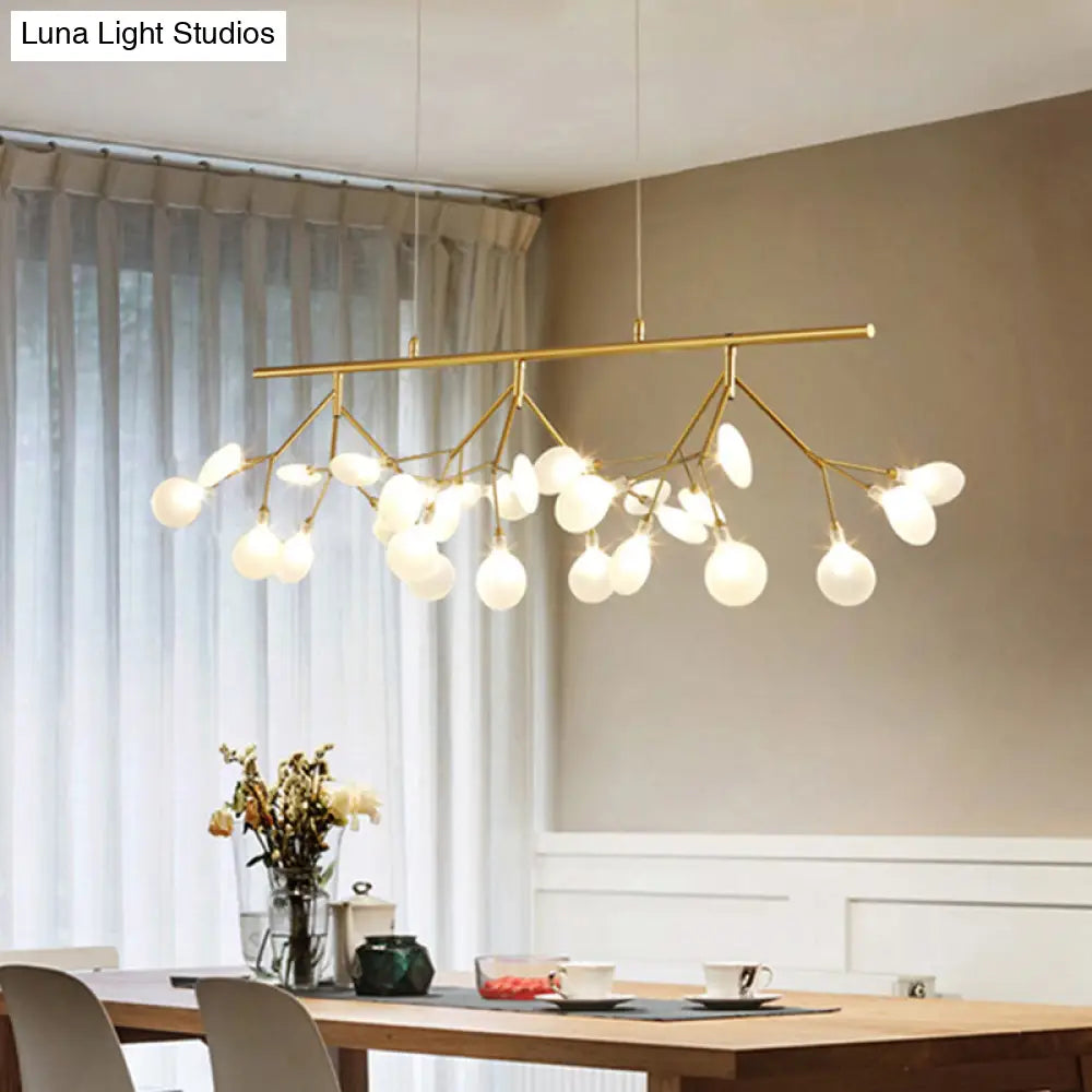 ديكوربايتس™ - إضاءة جزيرة سلكية قابلة للتعديل - قلادة معدنية معاصرة على شكل يراعة مع 27 مصباحًا لغرفة النوم