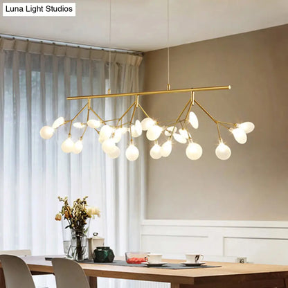 ديكوربايتس™ - إضاءة جزيرة سلكية قابلة للتعديل - قلادة معدنية معاصرة على شكل يراعة مع 27 مصباحًا لغرفة النوم