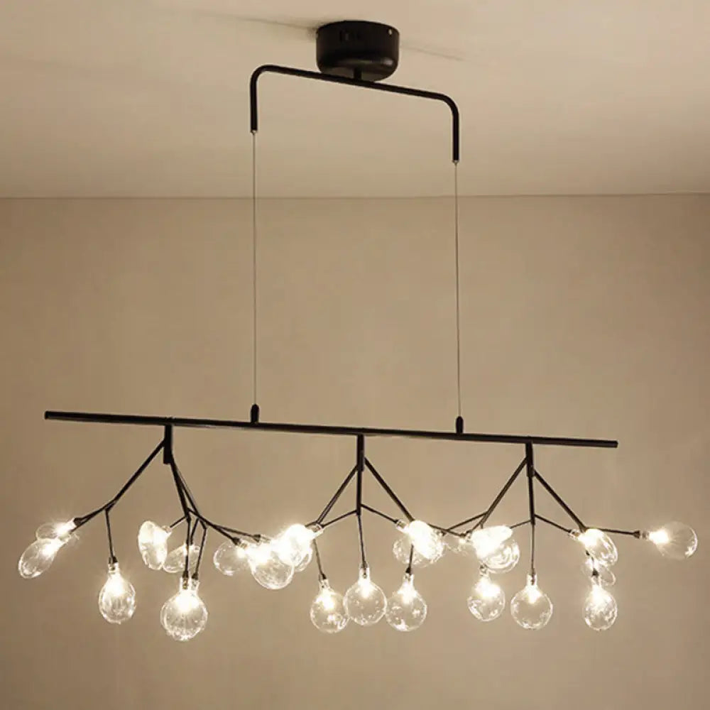 ديكوربايتس™ - إضاءة جزيرة سلكية قابلة للتعديل - قلادة معدنية معاصرة على شكل يراعة مع 27 مصباحًا لغرفة النوم