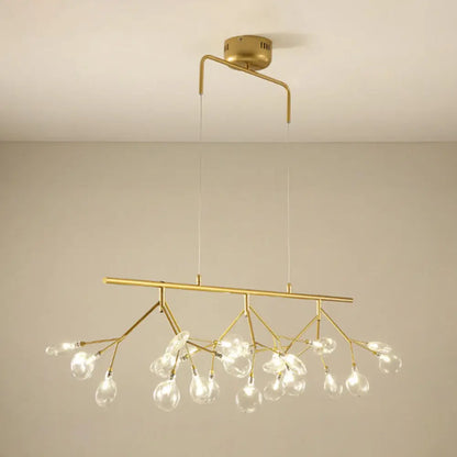 ديكوربايتس™ - إضاءة جزيرة سلكية قابلة للتعديل - قلادة معدنية معاصرة على شكل يراعة مع 27 مصباحًا لغرفة النوم